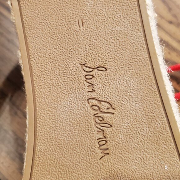 SAM EDELMAN espadrille Carleigh platform sneakers with red shoe laces- Size 11 - Picture 9 of 11